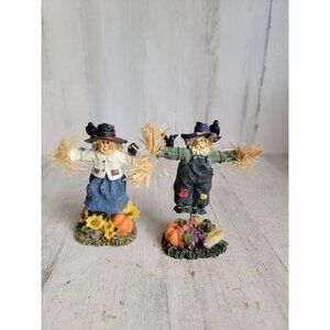 Vintage scarecrow ceramic fall farm Halloween set‎ figure